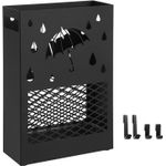 Casa si Gradina - Decoratiuni - Obiecte decorative - Suporturi umbrele - Suport metalic pentru umbrele, cu carlige si tava de picurare, 28x12x41cm, negru - Infinity.ro