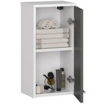 Casa si Gradina - Mobilier - Mobilier baie - Corpuri baie - Dulap baie suspendat, cu usa si raft interior, PAL 16 mm, 30Ã—22,5Ã—60 cm, alb si gri - Infinity.ro