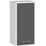 Casa si Gradina - Mobilier - Mobilier baie - Corpuri baie - Dulap baie suspendat, cu usa si raft interior, PAL 16 mm, 30Ã—22,5Ã—60 cm, alb si gri - Infinity.ro