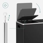 Casa si Gradina - Mobilier - Organizare si depozitare - Cosuri de gunoi - Cos de gunoi din inox cu 2 compartimente colectare selectiva, cu galeti interioare, 2x30litri, negru - Infinity.ro