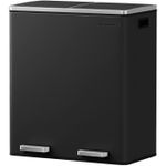 Casa si Gradina - Mobilier - Organizare si depozitare - Cosuri de gunoi - Cos de gunoi din inox cu 2 compartimente colectare selectiva, cu galeti interioare, 2x30litri, negru - Infinity.ro