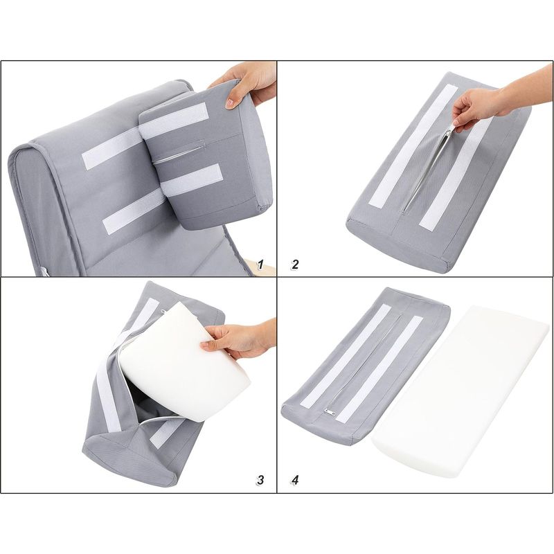 Casa si Gradina - Mobilier - Scaune si fotolii - Scaune - Scaun balansoar din lemn, suport picioare reglabil, maxim 150kg, 67x125x91cm, gri - Infinity.ro