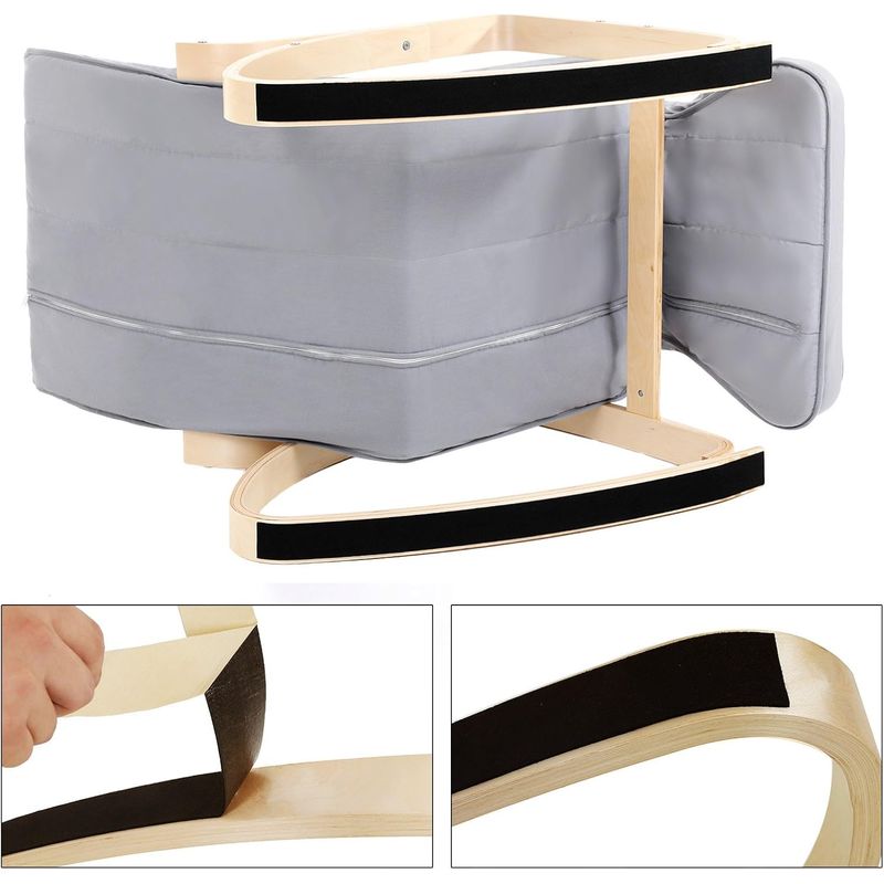 Casa si Gradina - Mobilier - Scaune si fotolii - Scaune - Scaun balansoar din lemn, suport picioare reglabil, maxim 150kg, 67x125x91cm, gri - Infinity.ro