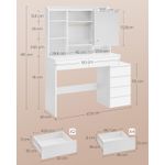 Casa si Gradina - Mobilier - Comode si corpuri - Masute de toaleta - Masa de toaleta cu oglinda, iluminare LED reglabila, 6 sertare, 118x40x145 cm, alb - Infinity.ro