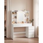 Casa si Gradina - Mobilier - Comode si corpuri - Masute de toaleta - Masa de toaleta cu oglinda, iluminare LED reglabila, 6 sertare, 118x40x145 cm, alb - Infinity.ro