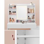 Casa si Gradina - Mobilier - Comode si corpuri - Masute de toaleta - Masa de toaleta cu oglinda, iluminare LED reglabila, 6 sertare, 118x40x145 cm, alb - Infinity.ro