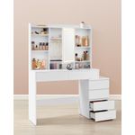 Casa si Gradina - Mobilier - Comode si corpuri - Masute de toaleta - Masa de toaleta cu oglinda, iluminare LED reglabila, 6 sertare, 118x40x145 cm, alb - Infinity.ro