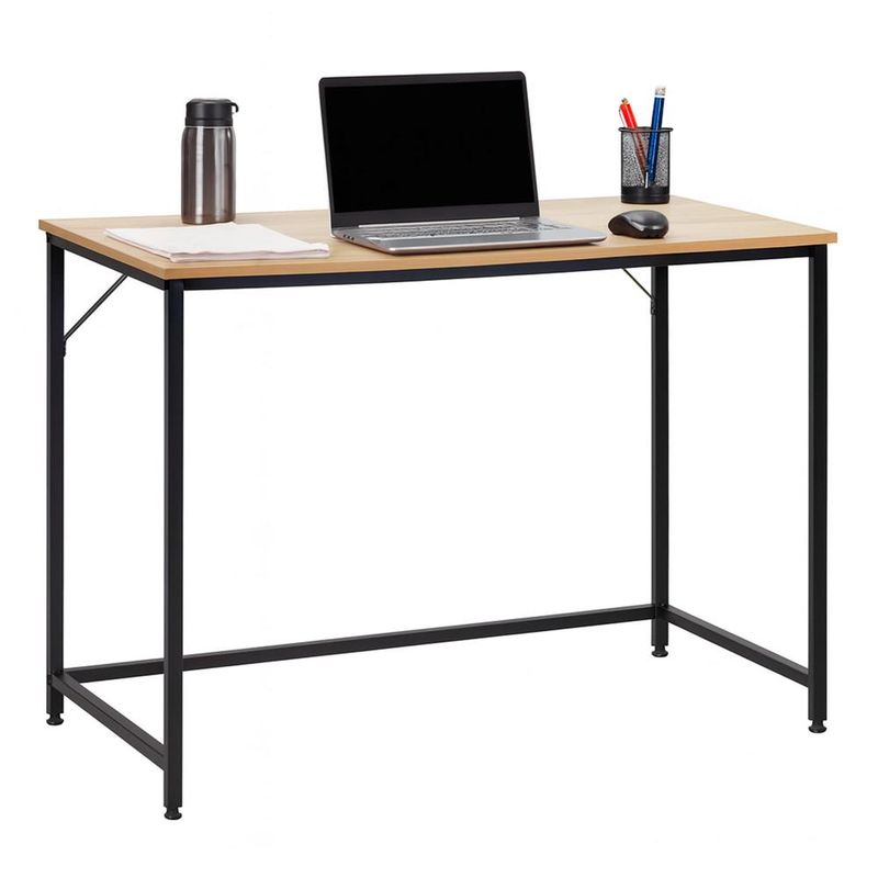 Casa si Gradina - Mobilier - Mese si birouri - Birouri - Birou cu blat MDF si cadru metalic, 100x50x76 cm, maro deschis - Infinity.ro