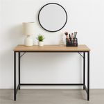 Casa si Gradina - Mobilier - Mese si birouri - Birouri - Birou cu blat MDF si cadru metalic, 100x50x76 cm, maro deschis - Infinity.ro