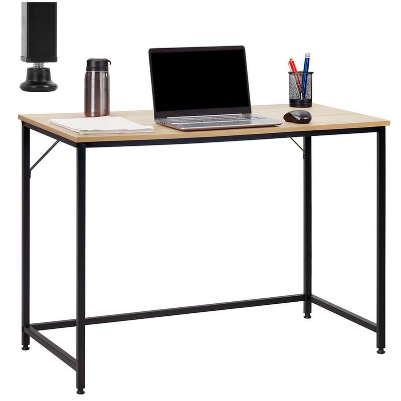 Casa si Gradina - Mobilier - Mese si birouri - Birouri - Birou cu blat MDF si cadru metalic, 100x50x76 cm, maro deschis - Infinity.ro