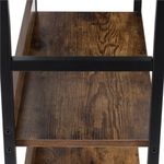 Casa si Gradina - Mobilier - Biblioteci si rafturi - Etajere - Etajera cu 4 polite din MDF si cadru metalic, stil industrial, 60x28x124.5 cm, maro inchis si negru - Infinity.ro