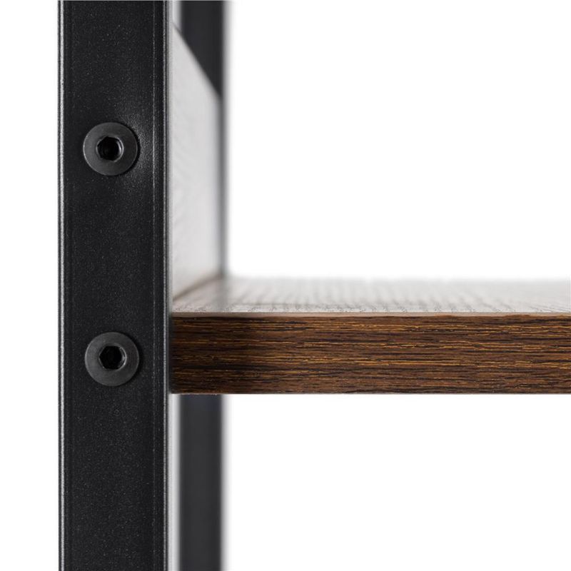 Casa si Gradina - Mobilier - Biblioteci si rafturi - Etajere - Etajera cu 4 polite din MDF si cadru metalic, stil industrial, 60x28x124.5 cm, maro inchis si negru - Infinity.ro