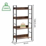 Casa si Gradina - Mobilier - Biblioteci si rafturi - Etajere - Etajera cu 4 polite din MDF si cadru metalic, stil industrial, 60x28x124.5 cm, maro inchis si negru - Infinity.ro