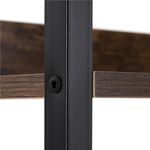 Casa si Gradina - Mobilier - Biblioteci si rafturi - Etajere - Etajera cu 4 polite din MDF si cadru metalic, stil industrial, 60x28x124.5 cm, maro inchis si negru - Infinity.ro