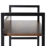 Casa si Gradina - Mobilier - Biblioteci si rafturi - Etajere - Etajera cu 4 polite din MDF si cadru metalic, stil industrial, 60x28x124.5 cm, maro inchis si negru - Infinity.ro