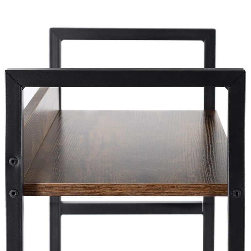 Casa si Gradina - Mobilier - Biblioteci si rafturi - Etajere - Etajera cu 4 polite din MDF si cadru metalic, stil industrial, 60x28x124.5 cm, maro inchis si negru - Infinity.ro