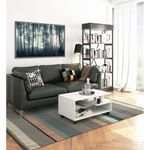 Casa si Gradina - Mobilier - Mese si birouri - Masute de cafea - Masuta de cafea Vini pe roti, cu raft inferior si blat din PAL laminat, 90x51x40 cm, alb - Infinity.ro