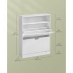 Casa si Gradina - Mobilier - Dulapuri si sifoniere - Dulapuri pantofi - Dulap pantofi 80x24x102 cm, cu 2 usi rabatabile, separator reglabil si raft superior, PAL alb mat - Infinity.ro