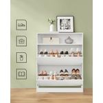 Casa si Gradina - Mobilier - Dulapuri si sifoniere - Dulapuri pantofi - Dulap pantofi 80x24x102 cm, cu 2 usi rabatabile, separator reglabil si raft superior, PAL alb mat - Infinity.ro