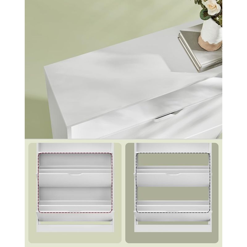 Casa si Gradina - Mobilier - Dulapuri si sifoniere - Dulapuri pantofi - Dulap pantofi 80x24x102 cm, cu 2 usi rabatabile, separator reglabil si raft superior, PAL alb mat - Infinity.ro