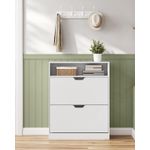 Casa si Gradina - Mobilier - Dulapuri si sifoniere - Dulapuri pantofi - Dulap pantofi 80x24x102 cm, cu 2 usi rabatabile, separator reglabil si raft superior, PAL alb mat - Infinity.ro