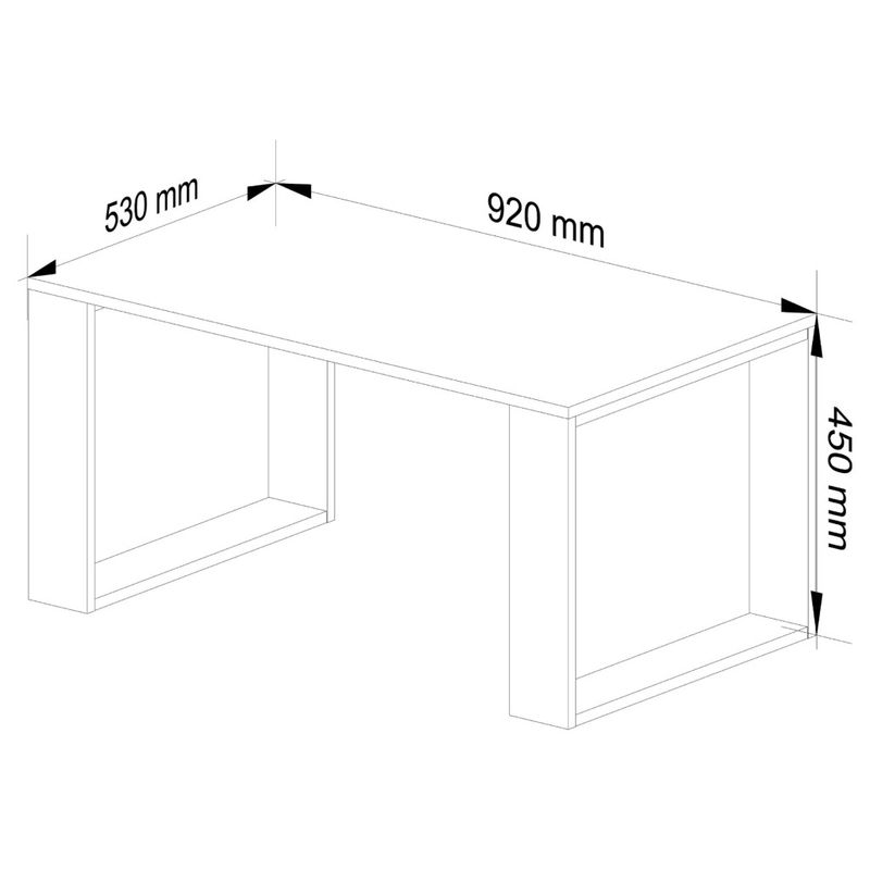 Casa si Gradina - Mobilier - Mese si birouri - Masute de cafea - Masuta cafea NOX cu raft inferior, PAL laminat, 92x53x45 cm, stejar sonoma si alb - Infinity.ro