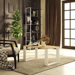 Casa si Gradina - Mobilier - Mese si birouri - Masute de cafea - Masuta cafea NOX cu raft inferior, PAL laminat, 92x53x45 cm, stejar sonoma si alb - Infinity.ro