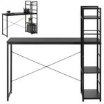 Casa si Gradina - Mobilier - Mese si birouri - Birouri - Birou cu blat MDF si rafturi laterale, cadru metalic, 120x48x122 cm, negru - Infinity.ro
