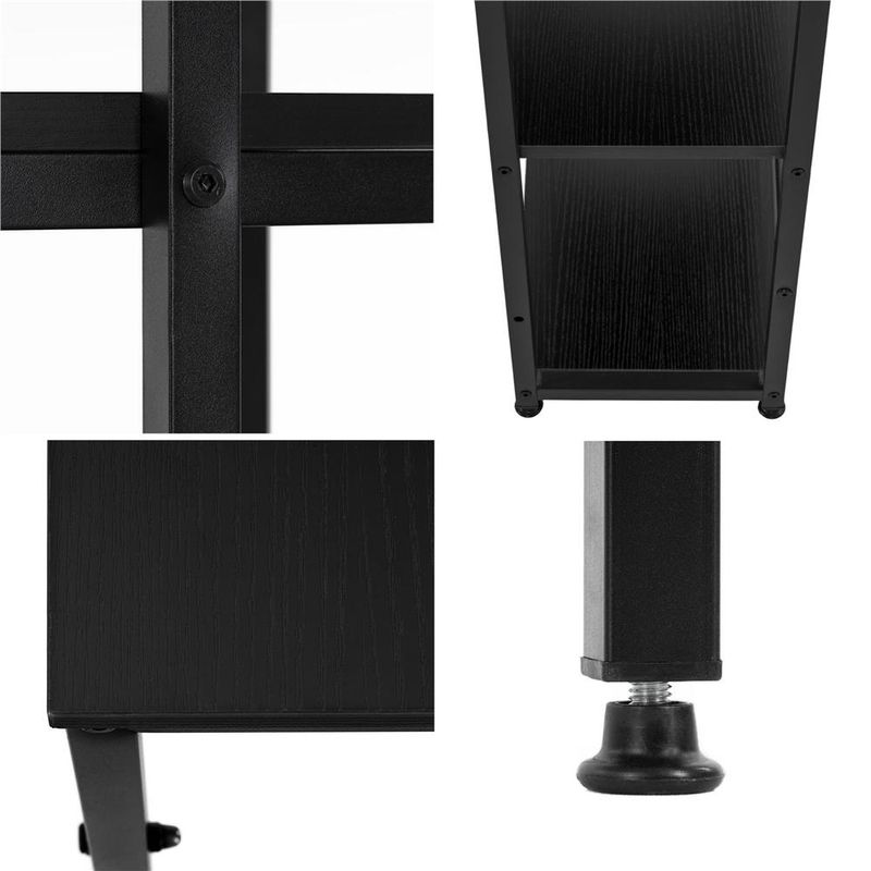 Casa si Gradina - Mobilier - Mese si birouri - Birouri - Birou cu blat MDF si rafturi laterale, cadru metalic, 120x48x122 cm, negru - Infinity.ro