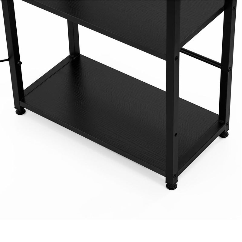 Casa si Gradina - Mobilier - Mese si birouri - Birouri - Birou cu blat MDF si rafturi laterale, cadru metalic, 120x48x122 cm, negru - Infinity.ro