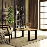 Casa si Gradina - Mobilier - Mese si birouri - Masute de cafea - Masuta cafea NOX cu raft inferior, PAL laminat, 92x53x45 cm, stejar sonoma si negru - Infinity.ro