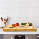 Casa si Gradina - Bucatarie si vesela - Ustensile bucatarie - Tocatoare de bucatarie - Tocator bambus Bambou, utilizare pe plita sau blat, 52x58x4 cm, natur - Infinity.ro