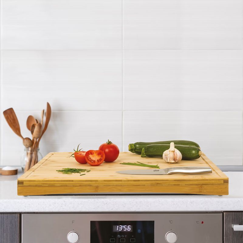 Casa si Gradina - Bucatarie si vesela - Ustensile bucatarie - Tocatoare de bucatarie - Tocator bambus Bambou, utilizare pe plita sau blat, 52x58x4 cm, natur - Infinity.ro