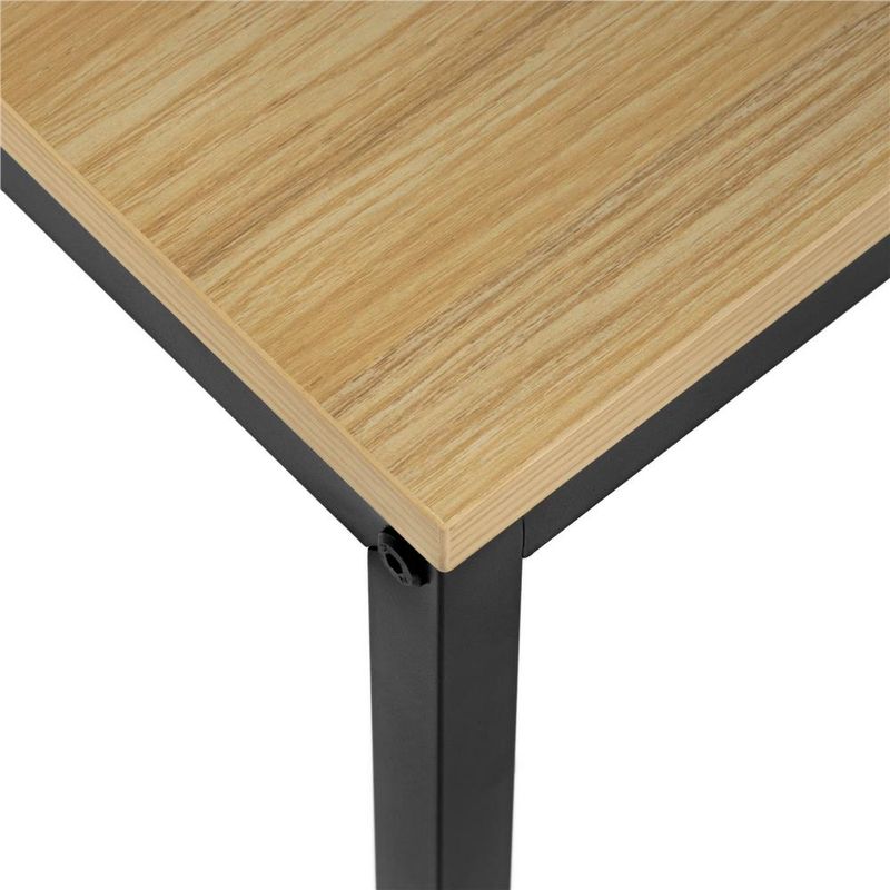 Casa si Gradina - Mobilier - Mese si birouri - Birouri - Birou cu blat MDF si rafturi laterale, cadru metalic, 120x48x122 cm, maro deschis - Infinity.ro