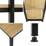 Casa si Gradina - Mobilier - Mese si birouri - Birouri - Birou cu blat MDF si rafturi laterale, cadru metalic, 120x48x122 cm, maro deschis - Infinity.ro