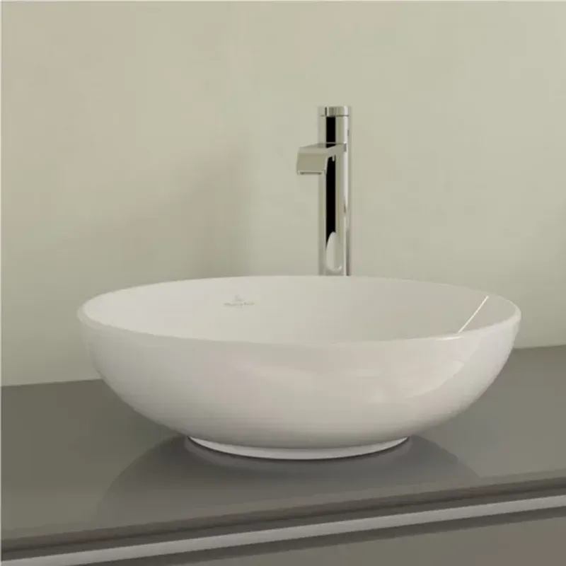 Casa si Gradina - Sanitare - Lavoar baie si accesorii - Lavoare si piedestale - Lavoar pe blat Villeroy&Boch Loop&Friends rotund 42 cm alb - Infinity.ro