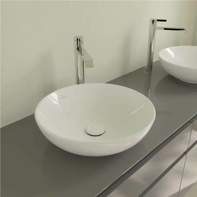 Casa si Gradina - Sanitare - Lavoar baie si accesorii - Lavoare si piedestale - Lavoar pe blat Villeroy&Boch Loop&Friends rotund 42 cm alb - Infinity.ro