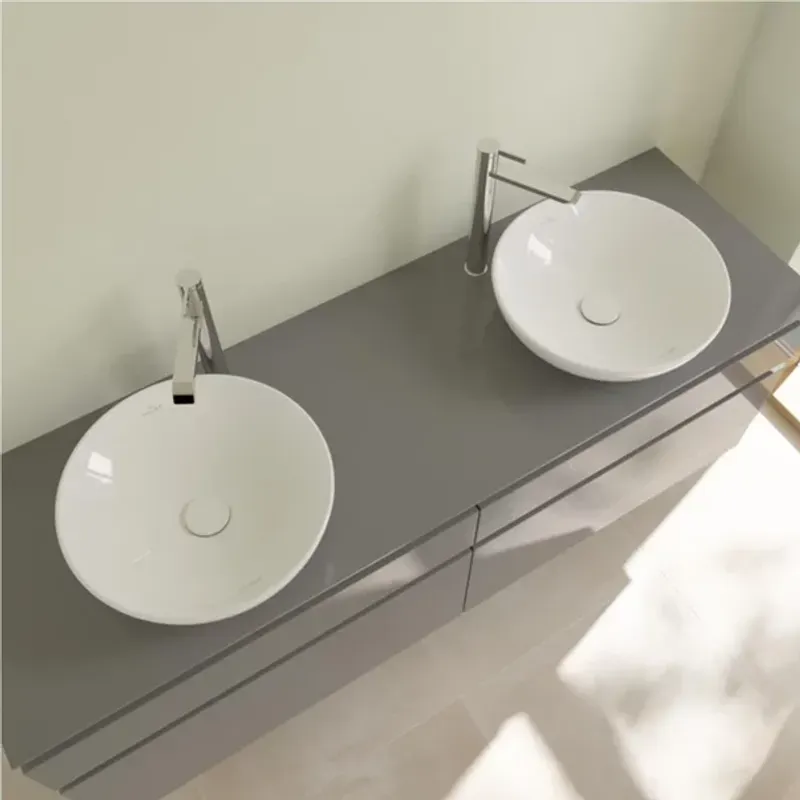 Casa si Gradina - Sanitare - Lavoar baie si accesorii - Lavoare si piedestale - Lavoar pe blat Villeroy&Boch Loop&Friends rotund 42 cm alb - Infinity.ro