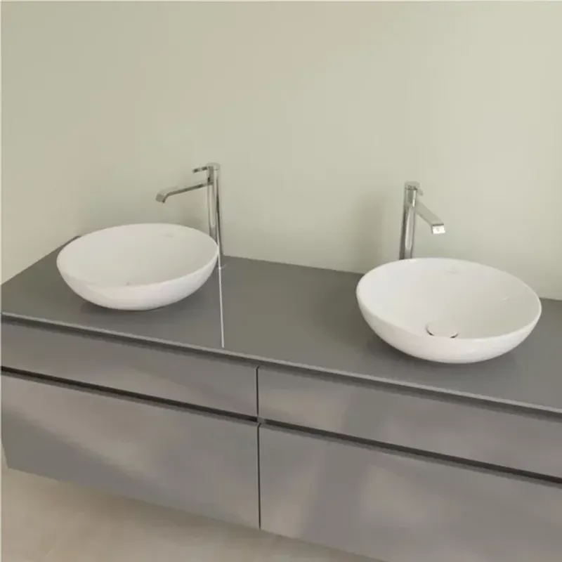 Casa si Gradina - Sanitare - Lavoar baie si accesorii - Lavoare si piedestale - Lavoar pe blat Villeroy&Boch Loop&Friends rotund 42 cm alb - Infinity.ro