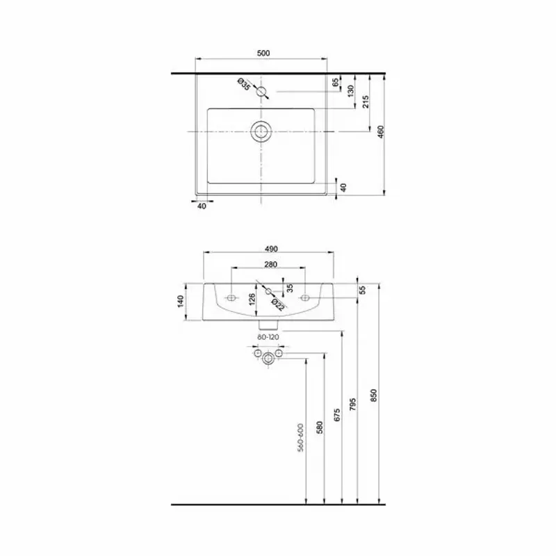 Casa si Gradina - Sanitare - Lavoar baie si accesorii - Lavoare si piedestale - Lavoar pe mobilier Kolo Twins 50x46 cm - Infinity.ro