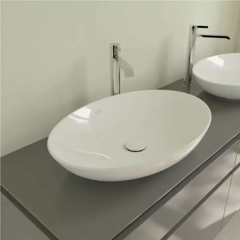 Casa si Gradina - Sanitare - Lavoar baie si accesorii - Lavoare si piedestale - Lavoar pe blat Villeroy&Boch Loop&Friends oval 62 cm alb - Infinity.ro