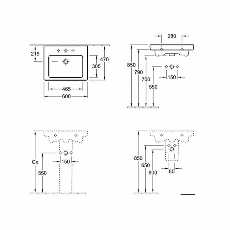Casa si Gradina - Sanitare - Lavoar baie si accesorii - Lavoare si piedestale - Lavoar suspendat Villeroy&Boch Subway 2.0 dreptunghiular - Infinity.ro