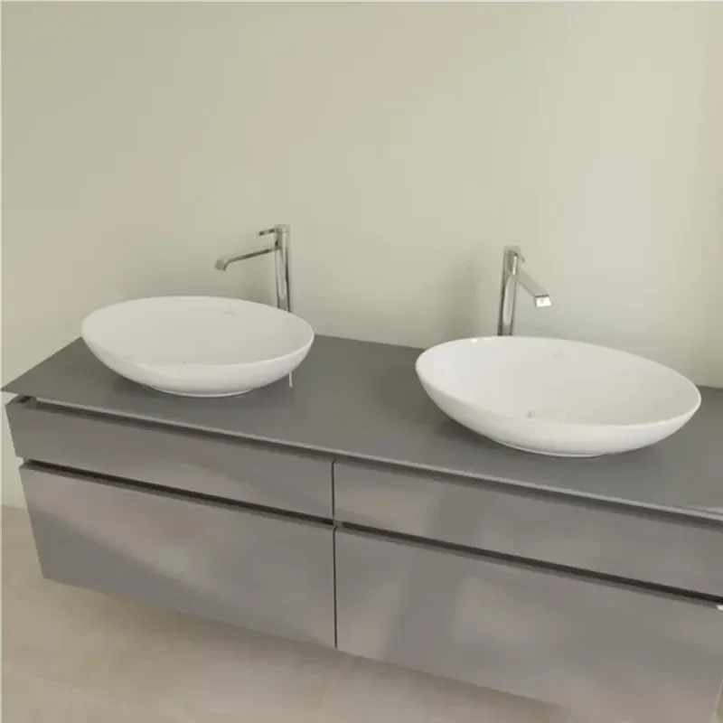 Casa si Gradina - Sanitare - Lavoar baie si accesorii - Lavoare si piedestale - Lavoar pe blat Villeroy&Boch Loop&Friends oval 56 cm alb - Infinity.ro