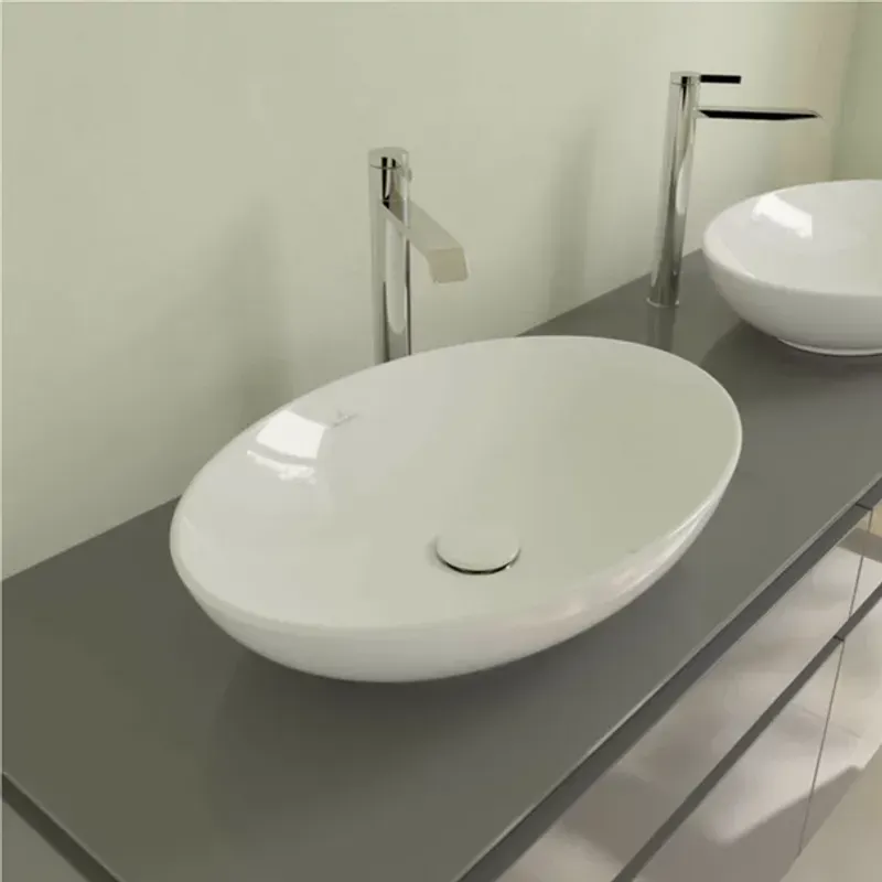 Casa si Gradina - Sanitare - Lavoar baie si accesorii - Lavoare si piedestale - Lavoar pe blat Villeroy&Boch Loop&Friends oval 56 cm alb - Infinity.ro