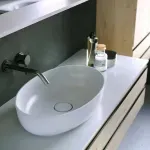 Casa si Gradina - Sanitare - Lavoar baie si accesorii - Lavoare si piedestale - Lavoar pe blat KolpaSan Alexis 55 cm alb - Infinity.ro