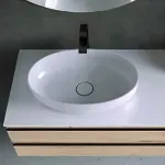 Casa si Gradina - Sanitare - Lavoar baie si accesorii - Lavoare si piedestale - Lavoar pe blat KolpaSan Alexis 55 cm alb - Infinity.ro