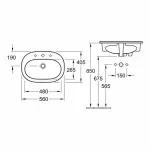 Casa si Gradina - Sanitare - Lavoar baie si accesorii - Lavoare si piedestale - Lavoar incastrat Villeroy&Boch O.Novo 56 cm - Infinity.ro