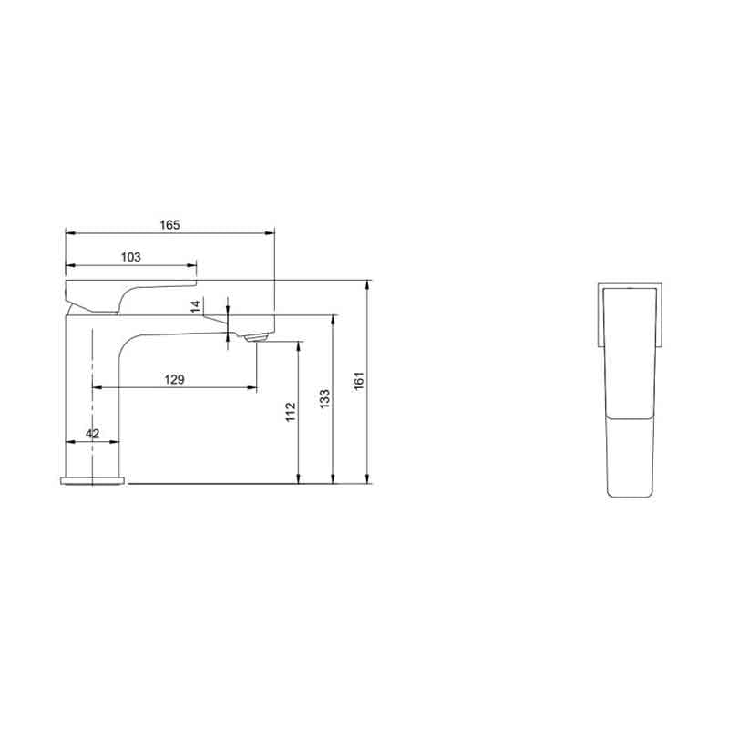 Casa si Gradina - Sanitare - Lavoar baie si accesorii - Baterii sanitare - Baterie lavoar Villeroy & Boch, Architectura Square, fara ventil, negru mat - Infinity.ro