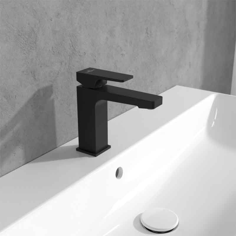 Casa si Gradina - Sanitare - Lavoar baie si accesorii - Baterii sanitare - Baterie lavoar Villeroy & Boch, Architectura Square, fara ventil, negru mat - Infinity.ro