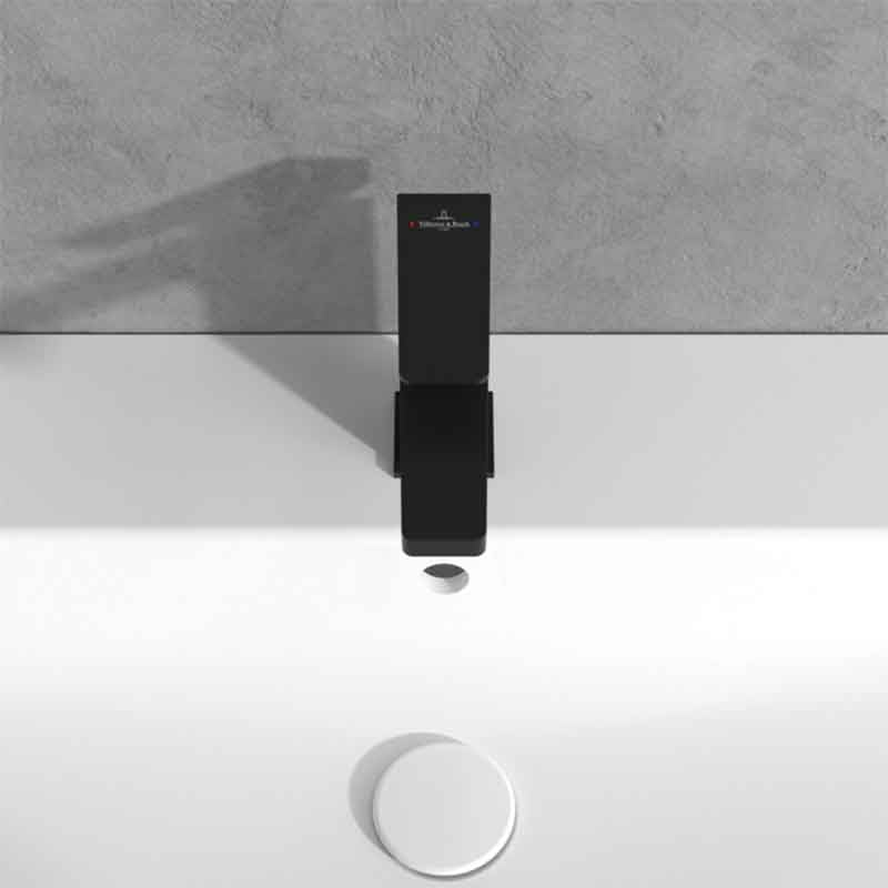 Casa si Gradina - Sanitare - Lavoar baie si accesorii - Baterii sanitare - Baterie lavoar Villeroy & Boch, Architectura Square, fara ventil, negru mat - Infinity.ro